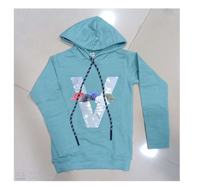 less q (1lq6) branded crush lycra kid's hoody printed t shirt ( light blue)